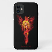 Vuurrode Fantasie Phoenix Vrouw Zwart Case-Mate iPhone Case (Achterkant)