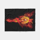 Vuurrode Fantasie Phoenix Vrouw Zwart Fleece Deken (Voorkant (Horizontaal))