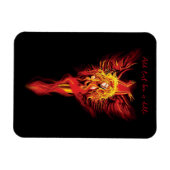 Vuurrode Fantasie Phoenix Vrouw Zwart Magneet (Horizontaal)
