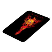 Vuurrode Fantasie Phoenix Vrouw Zwart Magneet (Linkerzijde)