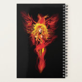 Vuurrode Fantasie Phoenix Vrouw Zwart Planner (Achterkant)