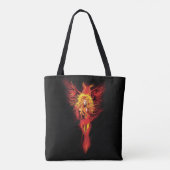 Vuurrode Fantasie Phoenix Vrouw Zwart Tote Bag (Achterkant)