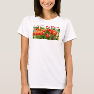 Vuurrode lelie-bloemige oranje tulpen t-shirt