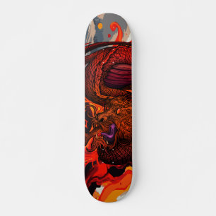 Vuurrode Oranje Draak Kunst Illustratie Persoonlijk Skateboard
