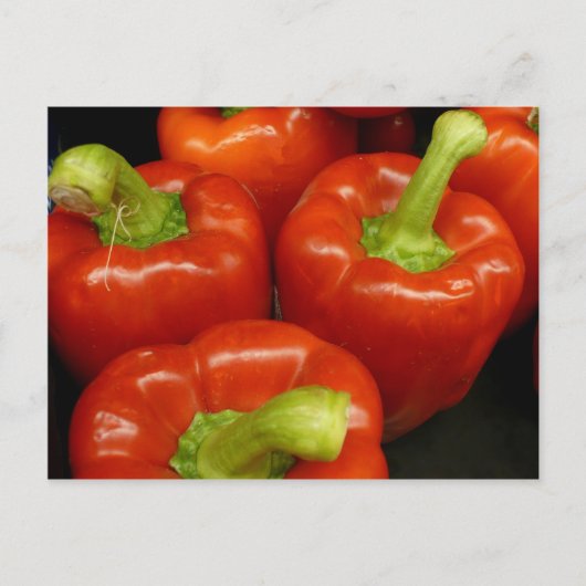 Vuurrode paprika's briefkaart (Voorkant)