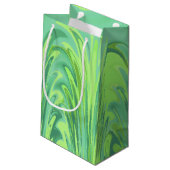 Vuurrode tinten groen klein cadeauzakje (Achterkant Gekanteld)