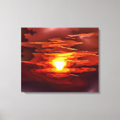 VUURROOD ABSTRACTE ZONSONDERGANG ROOD ORANJE CANVAS AFDRUK (Voorkant)