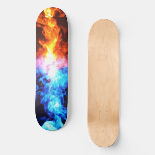 Vuurrood en blauw skateboard (Voorkant)