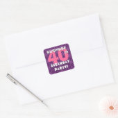 Vuurroze en Paars Vierkante Sticker (Envelop)