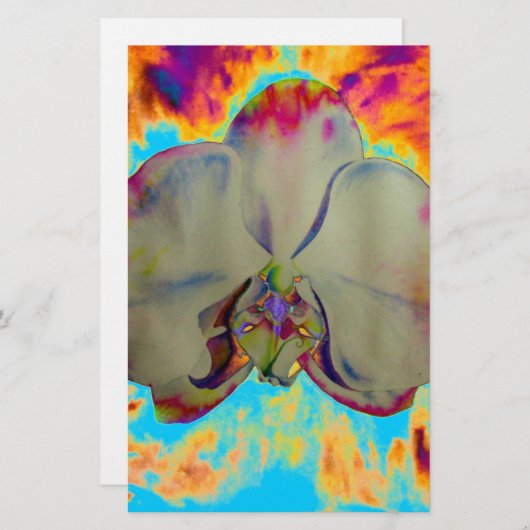 Vuurschilderij, abstract tropisch schilderij briefpapier (Voorkant / Achterkant)