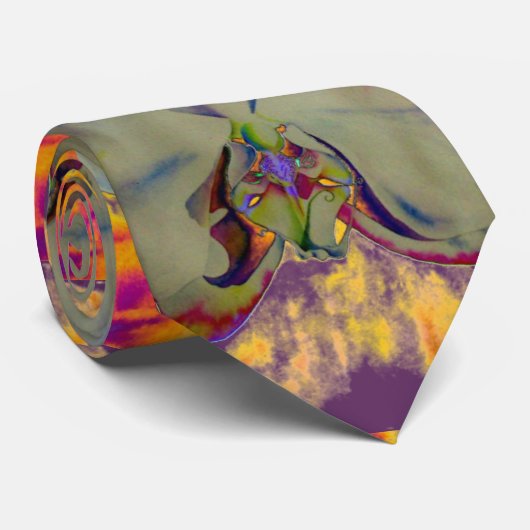 Vuurschilderij, abstract tropisch schilderij stropdas (Opgerold)