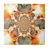 Vuurschilderij, abstract tropisch schilderij tegeltje (Voorkant)