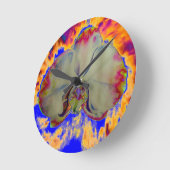 Vuurschilderwerk, abstracte tropisch schilderij ronde klok (Hoek)