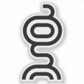 Vuurserpent Reiki-symbool als letter G Sticker (Voorkant)