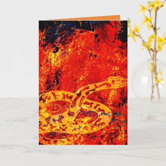 VUURSLANGEN VERJAARDAG KAART (Gele Bloem)