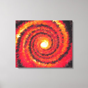 VUURSPIRAL ZON ABSTRACTE KUNST CANVAS AFDRUK