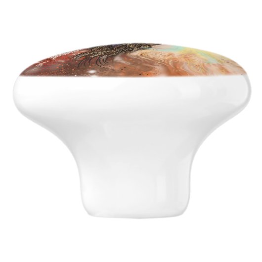 Vuurspitter Dragon Aangepast Keramische Knop (Zijkant)