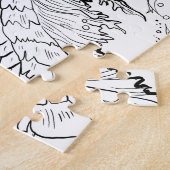 Vuurspitter Dragon Lineart Kleur uw eigen Legpuzzel (Zijkant)