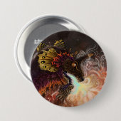 Vuurspitter Dragon Ronde Button 7,6 Cm (Voorkant /achterkant)