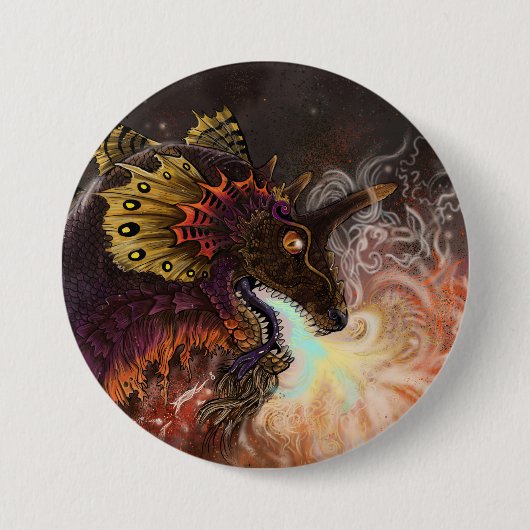 Vuurspitter Dragon Ronde Button 7,6 Cm (Voorkant)