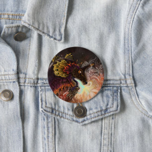 Vuurspitter Dragon Ronde Button 7,6 Cm