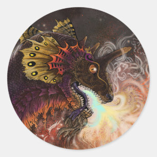 Vuurspitter Dragon Ronde Sticker