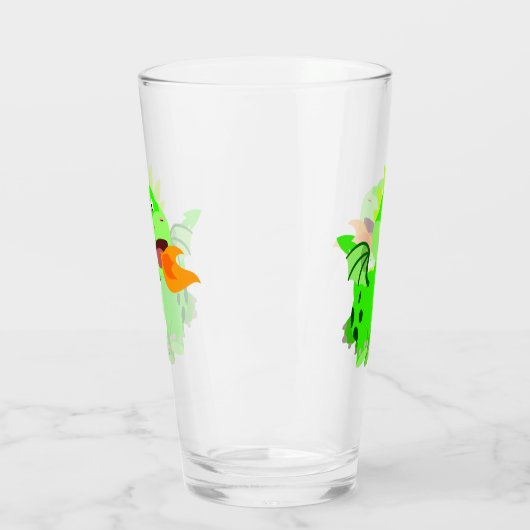 Vuurspitterende Baby draak van de Cartoon van Cute Glas (Links)
