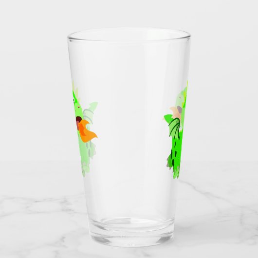 Vuurspitterende Baby draak van de Cartoon van Cute Glas (Rechts)