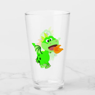 Vuurspitterende Baby draak van de Cartoon van Cute Glas