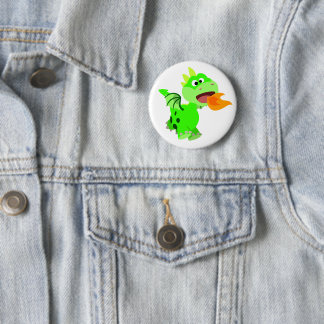 Vuurspitterende Baby draak van de Cartoon van Cute Ronde Button 5,7 Cm