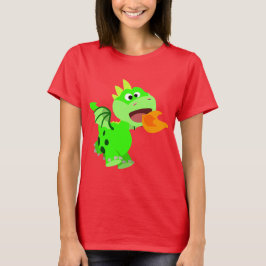 Vuurspitterende Baby draak van de Cartoon van Cute T-shirt