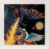 Vuurspuwende Draak en Pegasus Legpuzzel (Horizontaal)