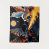 Vuurspuwende Draak en Pegasus Wandkleed (Voorkant)