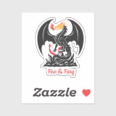 Vuurspuwende Draak Fantasie Grafische Aangepaste Sticker (Vel)