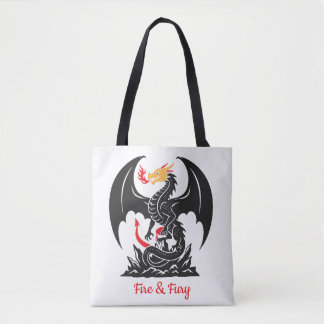 Vuurspuwende Draak Fantasie Grafische Aanpassing Tote Bag