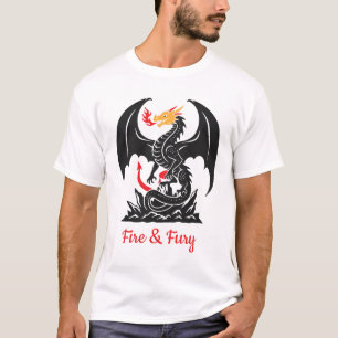 Vuurspuwende Draak Fantasie Grafische Maatwerk T-shirt