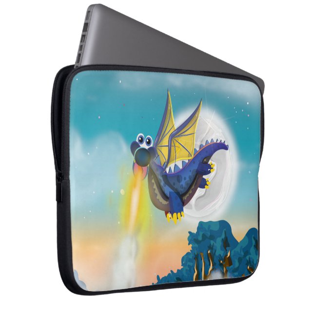 Vuurspuwende Draak Laptop Sleeve (Voorkant Rechts)