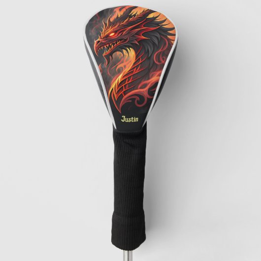 Vuurspuwende Draak Persoonlijk Golfheadcover (Voorkant)