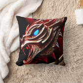 Vuurspuwende draak rode en gouden schubben kussen (Deken)