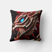 Vuurspuwende draak rode en gouden schubben kussen (Achterkant)