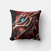 Vuurspuwende draak rode en gouden schubben kussen (Voorkant)