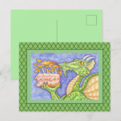 VUURSPUWENDE DRAGON VERJAARDAGSKAARSEN BRIEFKAART (Voorkant / Achterkant)