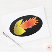 vuurspuwende kop ovale sticker (Envelop)