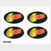 vuurspuwende kop ovale sticker (Vel)