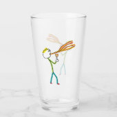Vuurspuwende stokmannetje glas (Achterkant)