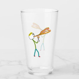 Vuurspuwende stokmannetje glas