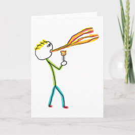 Vuurspuwende stokmannetje kaart
