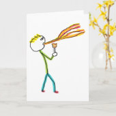 Vuurspuwende stokmannetje kaart (Gele Bloem)