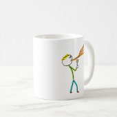 Vuurspuwende stokmannetje koffiemok (Voorkant rechts)