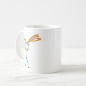 Vuurspuwende stokmannetje koffiemok (Voorkant links)